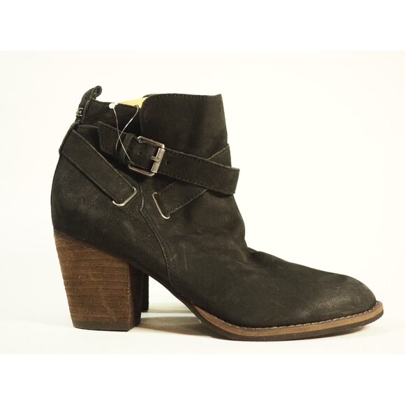 Sam Edelman Morris Black Suede Pointed Toe Chunky Heel Zipper Ankle Boot, Sz 8.5 - Picture 3 of 9